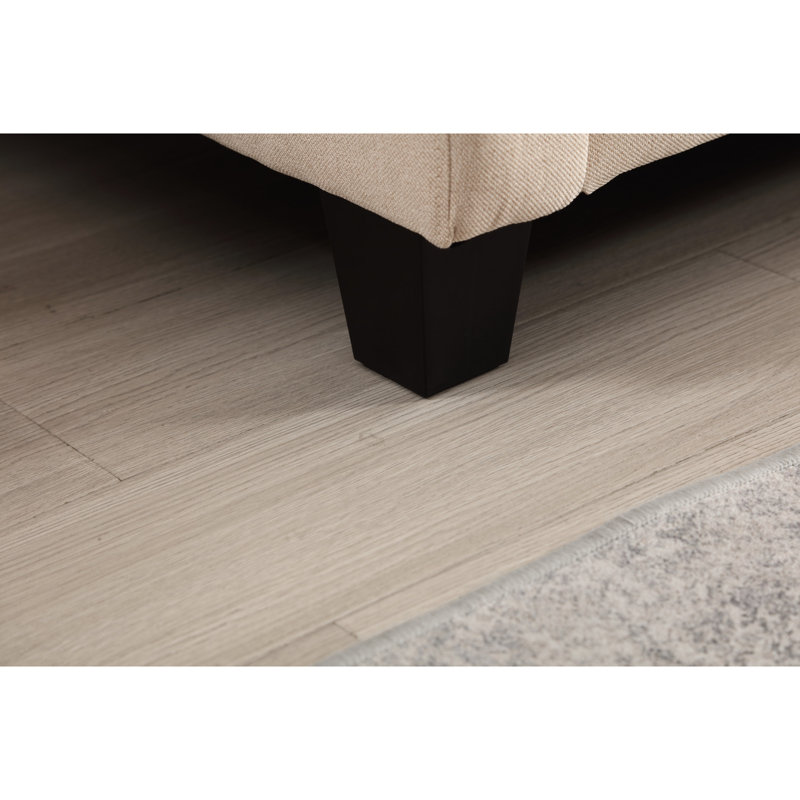 Surdimensionné en lin kaki, style moderne avec coussins confortables et sièges profonds pour chambre à coucher, Kaki