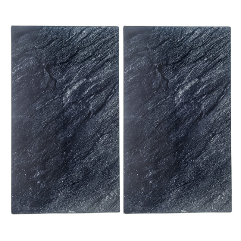 2 Pcs Universal Glass Stove Slate Design Hob Cover Cutting Chopping Boards Worktop Protectors
