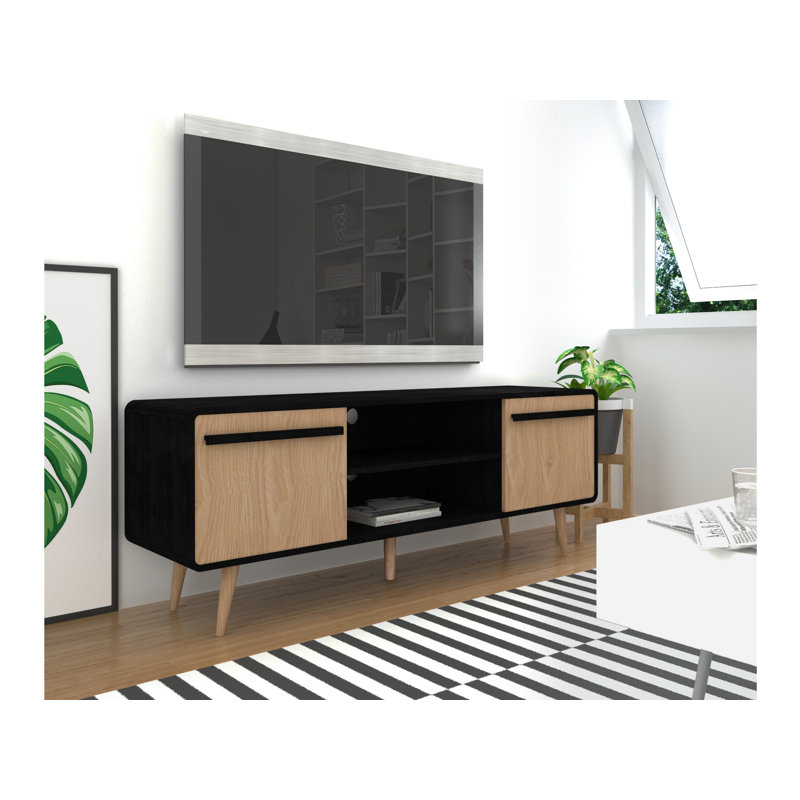 Cimarr Unfinished TV Stand for TVs up to 60", Brown