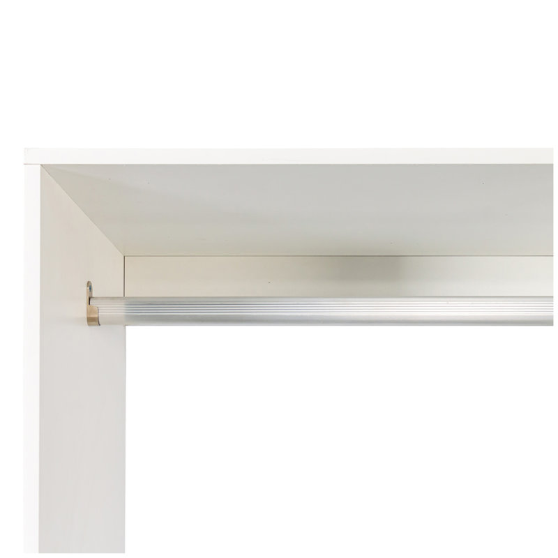 Freestanding Closet System, Stand-Alone Wardrobe With 6 Open Shelves,Closetwith 1 Wood Drawers, Wood Walk-In Closet With 2 Hanging Rod, White