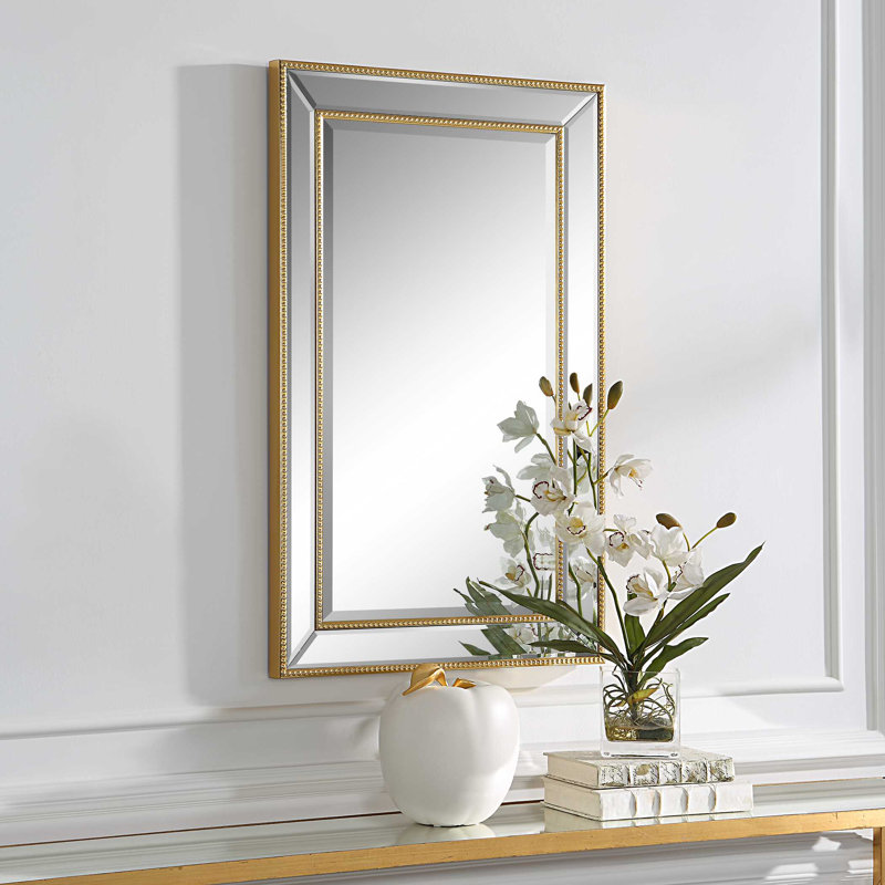 Miroir d'appoint Howze, Perles dorées