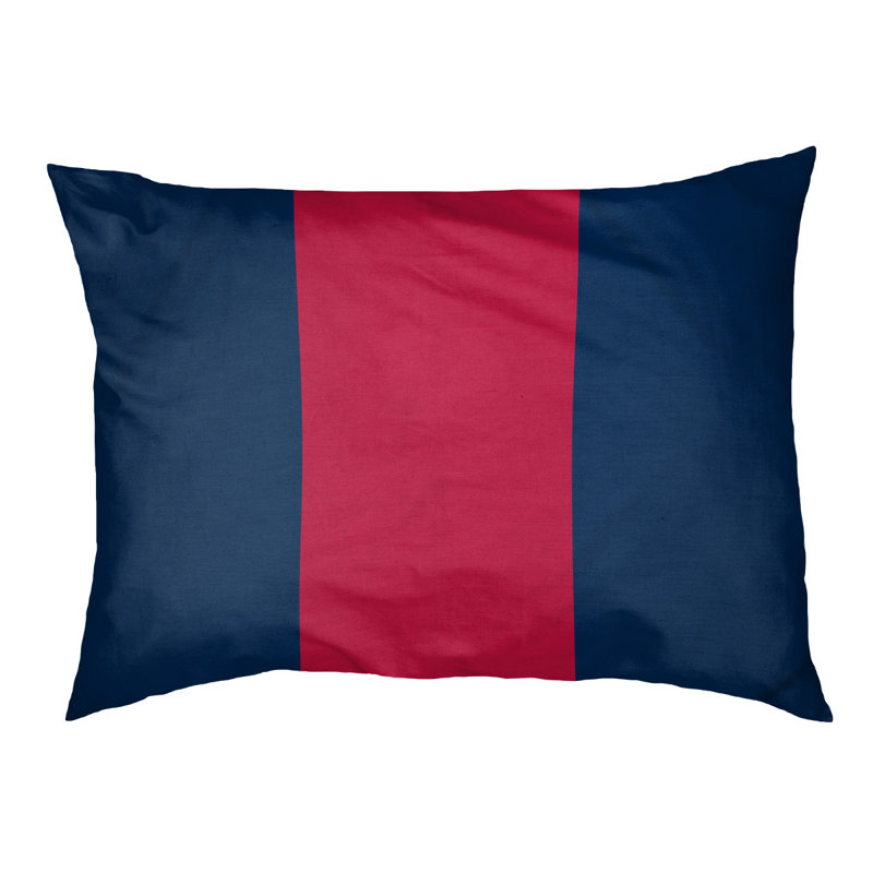 Coussin Arizona, Grand (l 40 po x P 30 po x H 14 po), Bleu marine / rouge écarlate / bleu marine