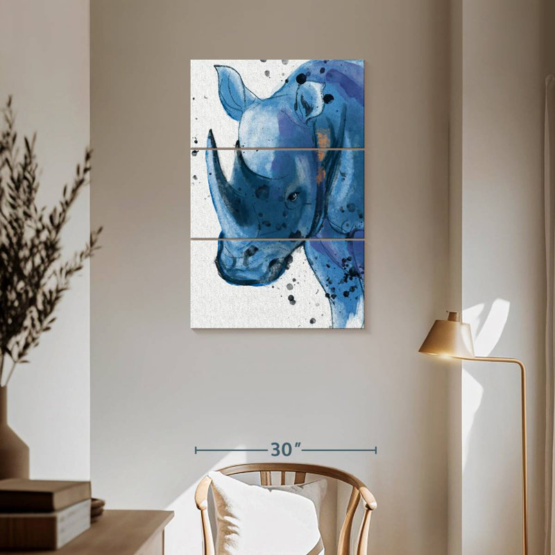Rhinocéros bleu ronce, H 57 po x l 36 po