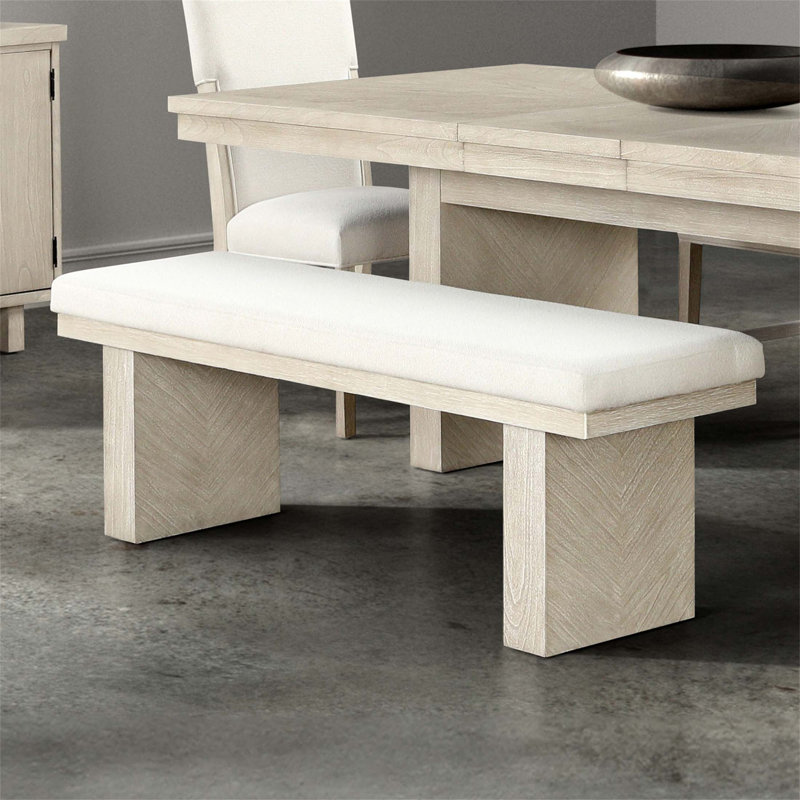 Banc moderne de style campagnard 1Pc avec base de socle et queue d'aronde anglaise, confortable et robuste pour des intérieurs confortables