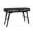 Mid-Century Modern 45" Solid Wood Home Office Writing Desk with Linen-Inset Storage Drawers,  Black-1194566696