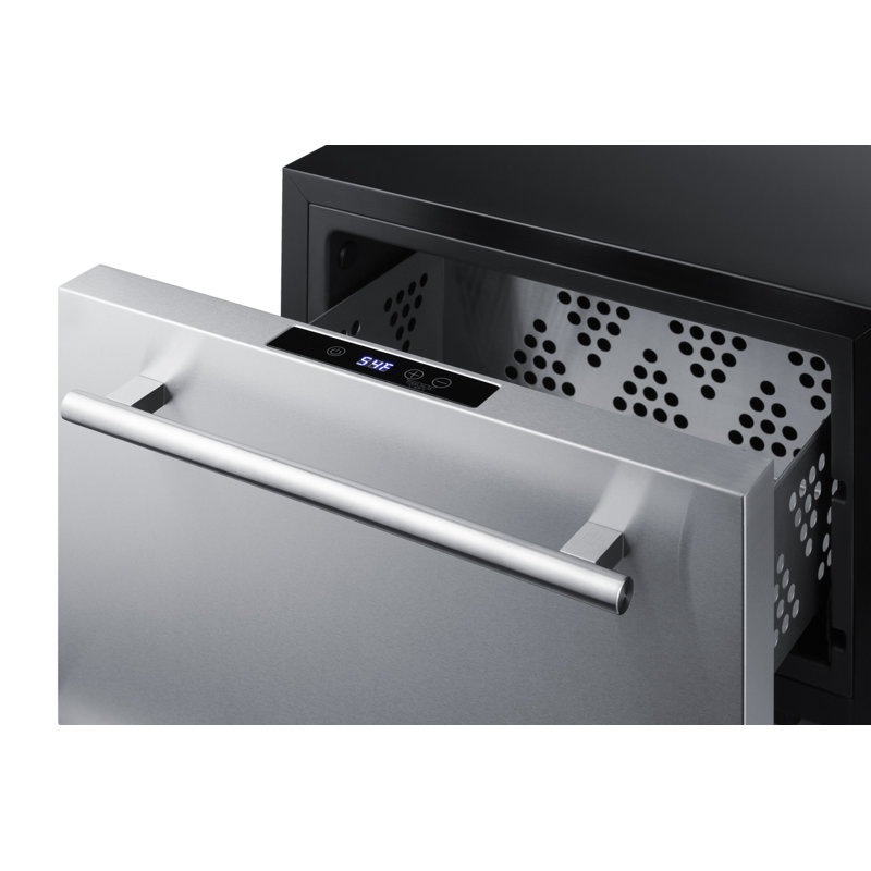 Summit Appliance 18" Wide Built-In BeautiFridge Cosmetics Refrigerated Drawer, Silver