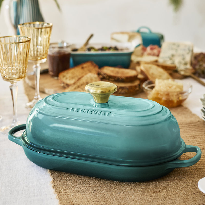 Le Creuset Signature Cast Iron Oval Bread Oven, 11.5 In., Bluer Riviera, 1.5 quarts