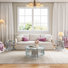 3 Pieces Glass Top Living Room Table Set With Stainless Steel Base