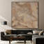 Très grand art mural imprimé sur tissu - Marbre brun, effet graphique, décoration pour le salon ou la chambre à coucher - «Assemblage requis du cadre (cadre non fini)»-106812559