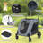 Costway Extra Large Dog Stroller With Dual Entry Safety Belt Adjustable Handle 4 Wheels-101184198
