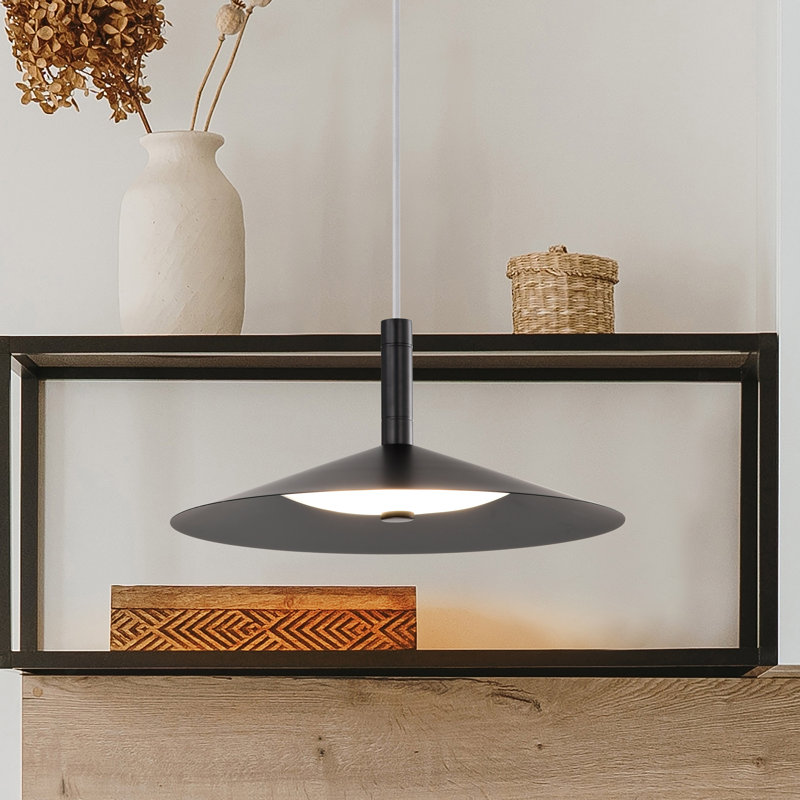 Vicente - Luminaire suspendu DEL - 3K / 4K / 5K CCT sélectionnable, Noir mat, H 151,13 po x l 14 po x P 14 po