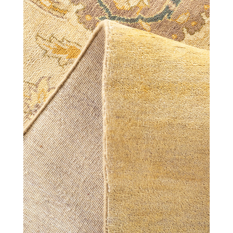 Tapis ivoire noué à la main de conception unique 8 pi x 10 pi 4 po Sabal