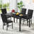 4-Person Dining Table And Chair Set, Dining Table And Chair 5-Piece Set, Diamond Leather Seats For Dining Room,-1638086765