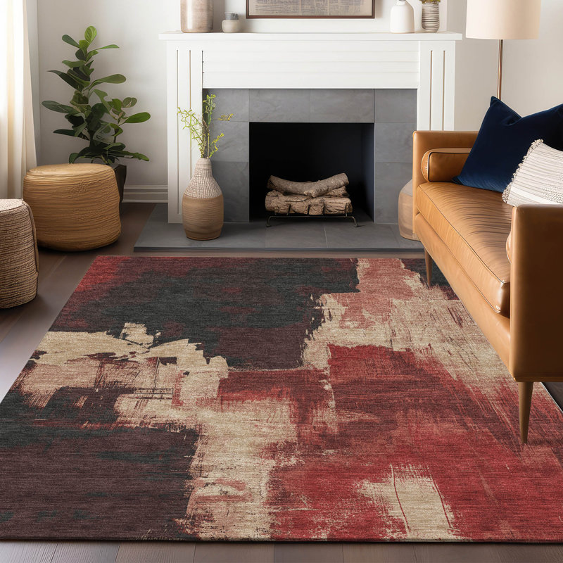 Tapis intérieur / extérieur rouge Zireya , 8' x 10'