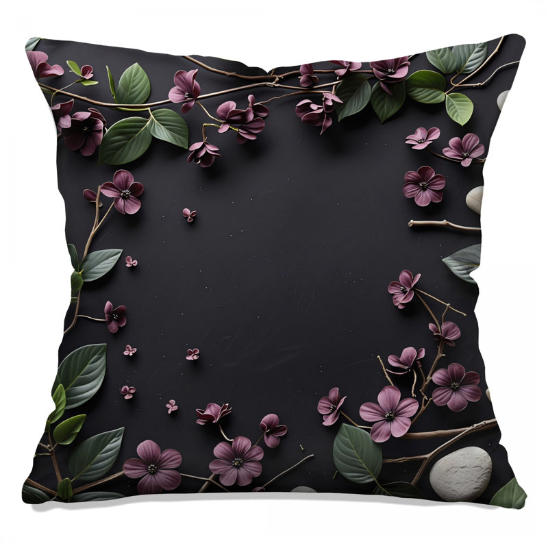 Coussin décoratif fleurs, coussins double face floraux, 16 po x 16 po