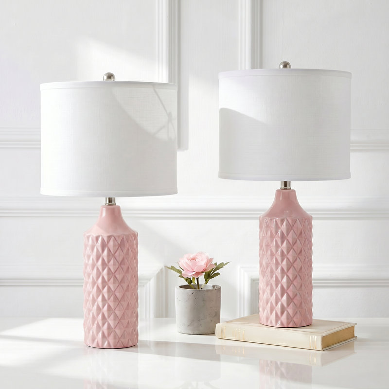 Creight Ceramic Table Lamp, Pink