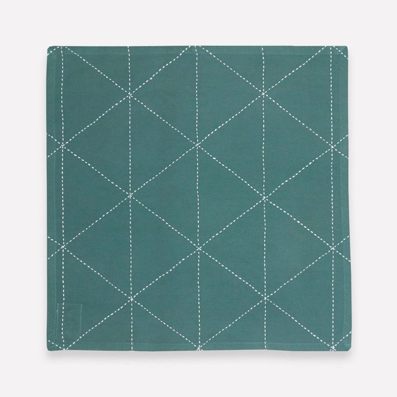 Cotton Twill, Geometric, Spruce, 18" Square