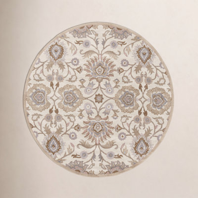 Arden Ivory Brown Taupe Hand-Tufted Wool Rug
