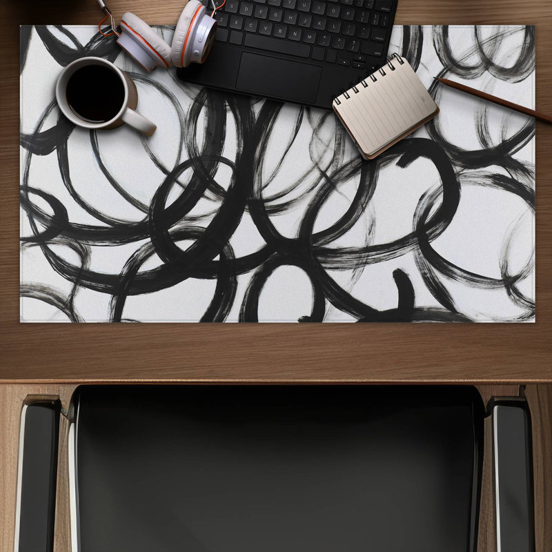Abstract curly lines - 14.00"x24.25" Desk mat