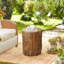 Tabouret d'arbre en béton, table d'appoint décorative ronde, finition naturelle pour l'intérieur et l'extérieur, polyvalent, style tabouret de 198 lb, surface en grain de bois, espaces extérieurs, soutenu, 14,5 po x 17 po