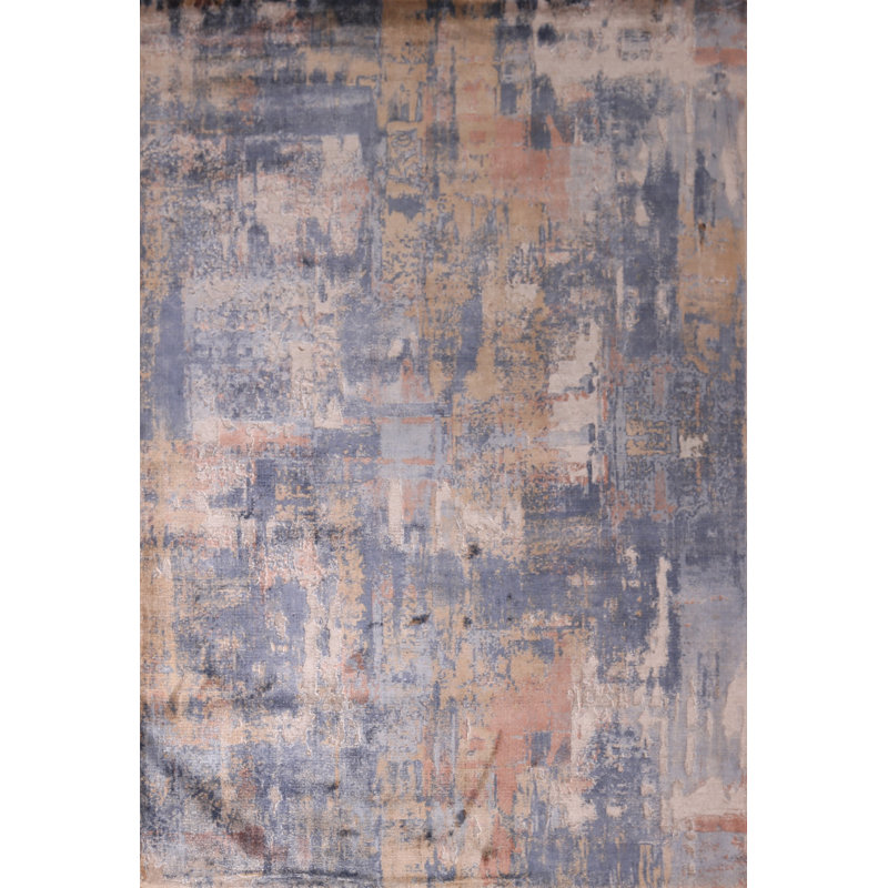 Tapis contemporain en laine à motif abstrait