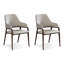Chaise avec accoudoirs à dossier solide gris clair et gris clair (ensemble de 2)-130154154