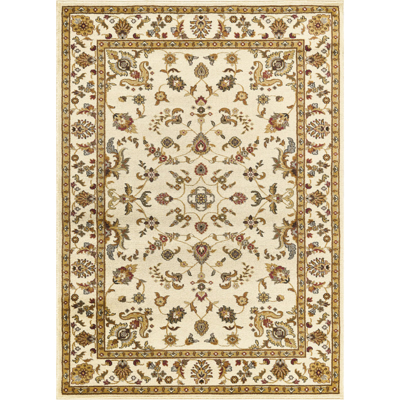 Tapis contemporain d'intérieur, Crème, Rectangulaire 2 pi x 3 pi