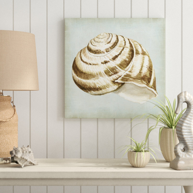 «Sea Dream Shells I», peinture sur toile, H 20 po x l 20 po, Toile tendue