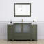 Ensemble de meuble-lavabo autoportant 60 po avec plateau en céramique et miroir assorti Brescia-107174018