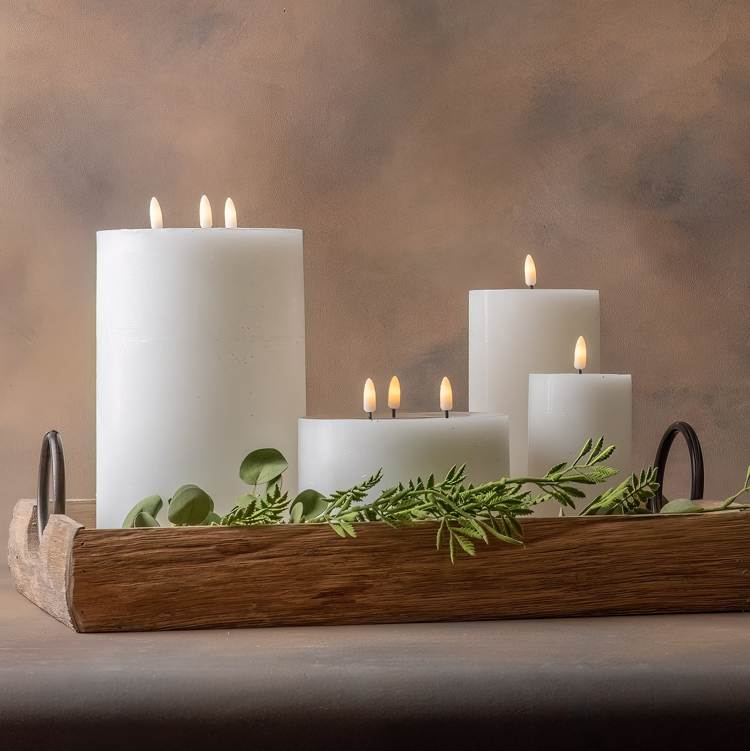 Flameless Pillar Candle, White
