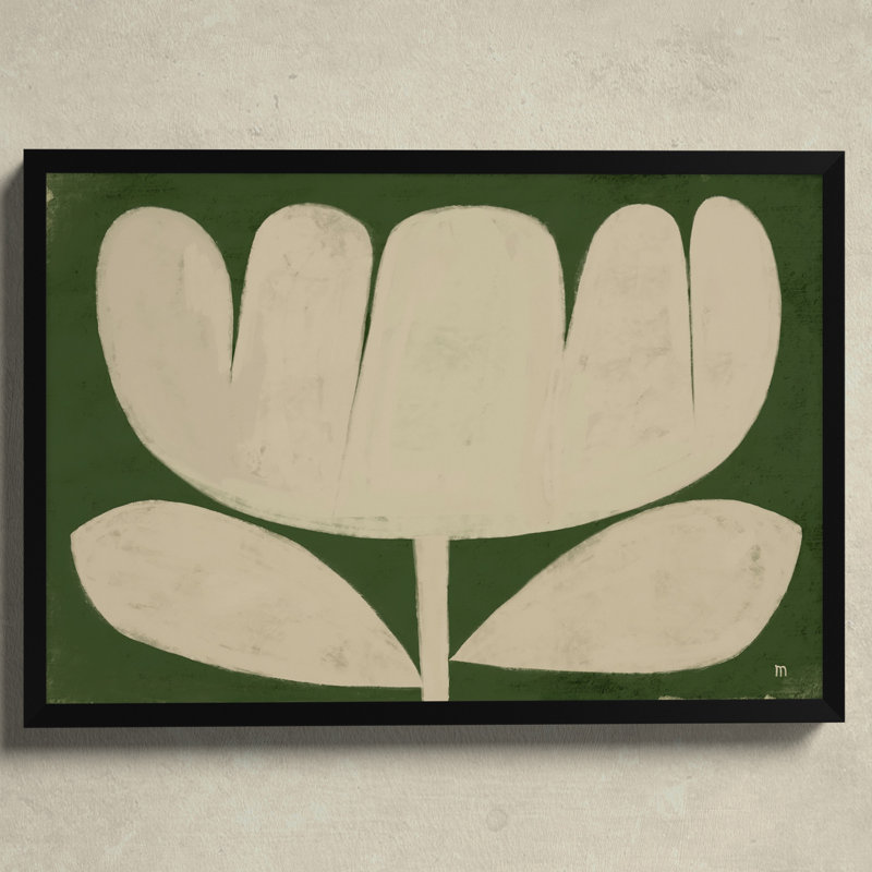 Flower On Green by StudioM, 35" H x 50" W x 1.25" D, Black