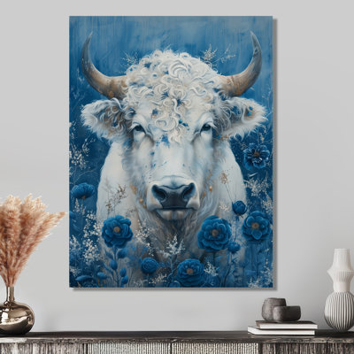 Art mural blanc et bleu cosmique