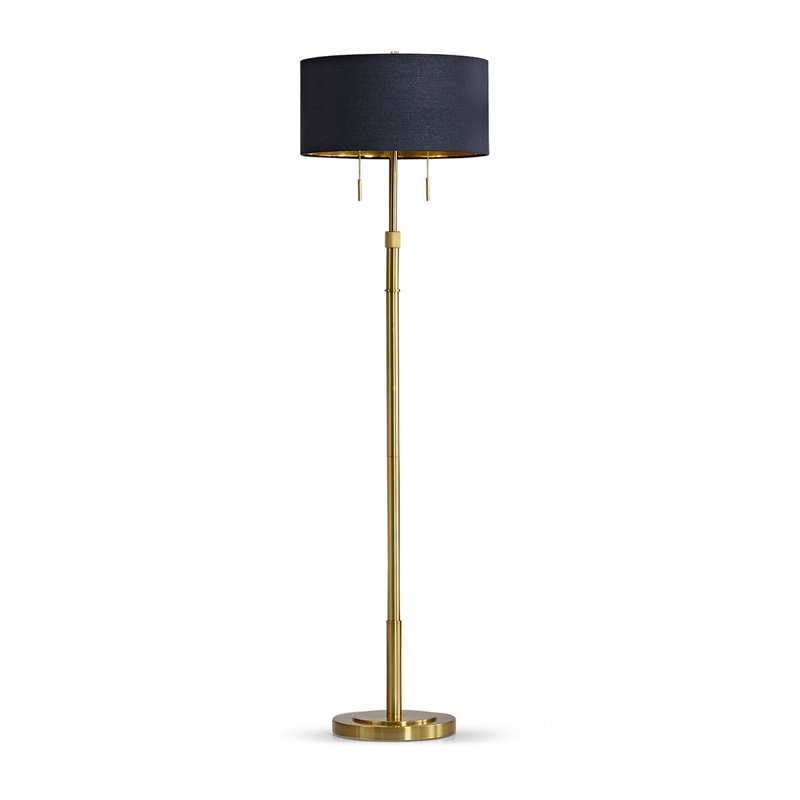 Maramawit 67'' Traditional Floor Lamp, Antique Brass, Black/Gold
