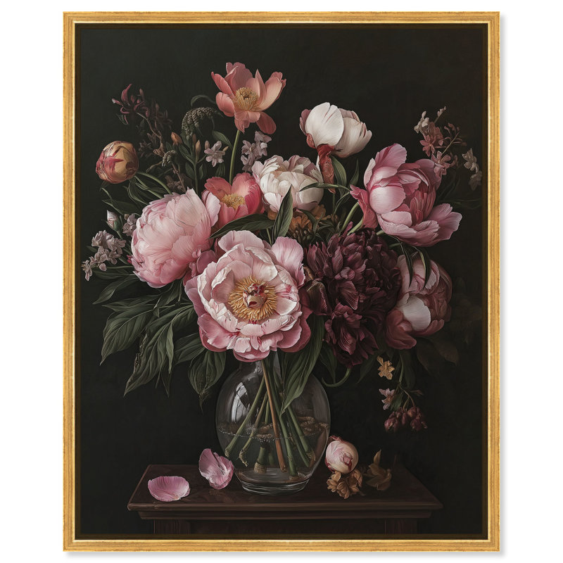 Classics in Mood Floral Canvas Gothic Botanicals par Art Remedy, H 46 po x l 37 po, Cadre flottant doré