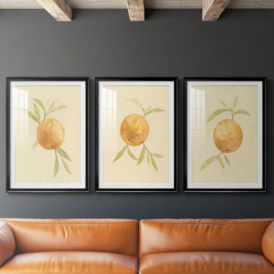 Dappled Oranges I  -Custom Framed  Premium Print W Matt - 3 Pieces