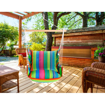 Ensemble de balançoire hamac 4 pièces: balançoire, coussin de dossier, coussin inférieur et sac fourre-tout