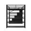 Lit mezzanine double en métal, avec tablettes de rangement, armoires et garde-robe