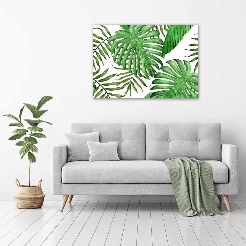 Tropical leaves 1 Piece Wrapped Canvas Wall Art