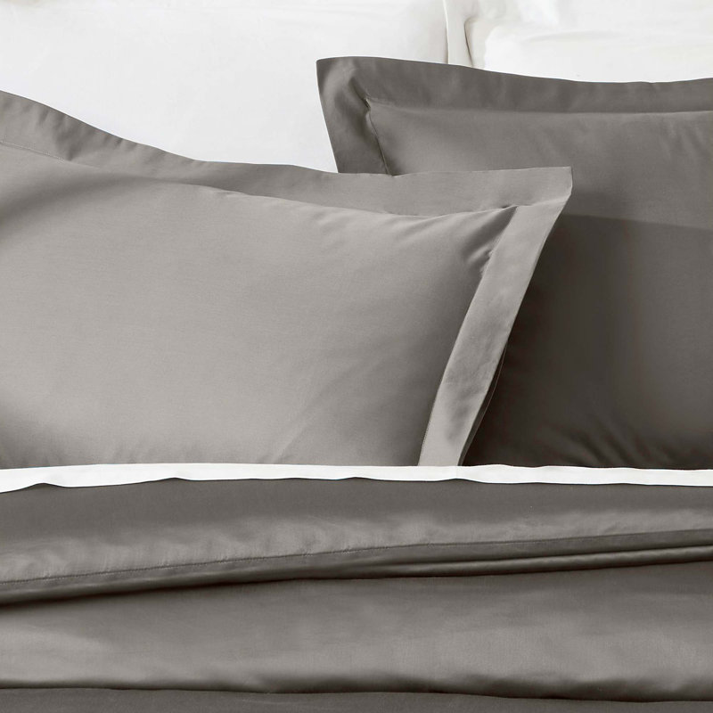 Ensemble de housse de couette en coton égyptien à densité de tissage 850 fils, Gris