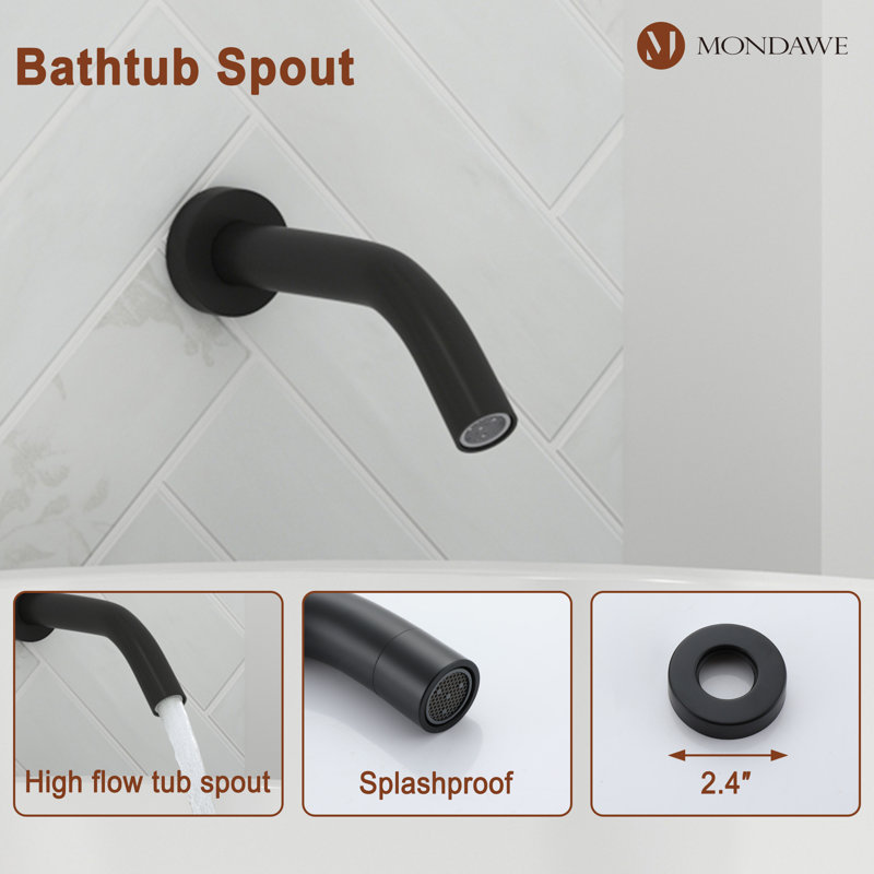 Matte Black Adjustable Height Rain Shower System with Handheld