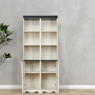 Bibliothèques de ferme avec rangement, tablettes en bois aggloméré réglables pour la maison