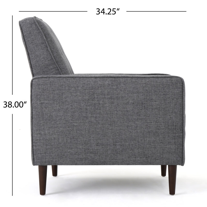 Upholstered Recliner, Gray 100% Polyester