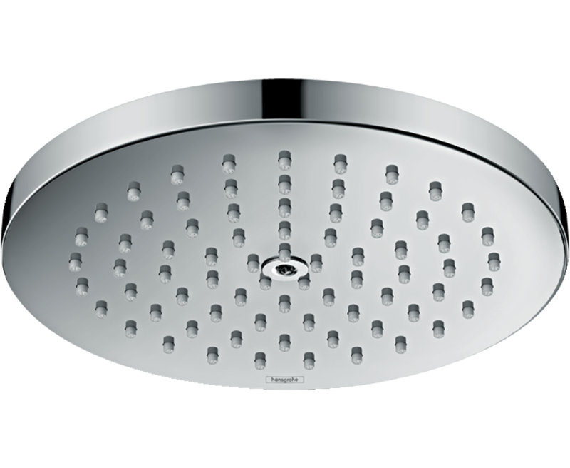 hansgrohe Raindance S Showerhead 180 1-Jet PowderRain, 2.5 GPM, Chrome, 2.0 GPM