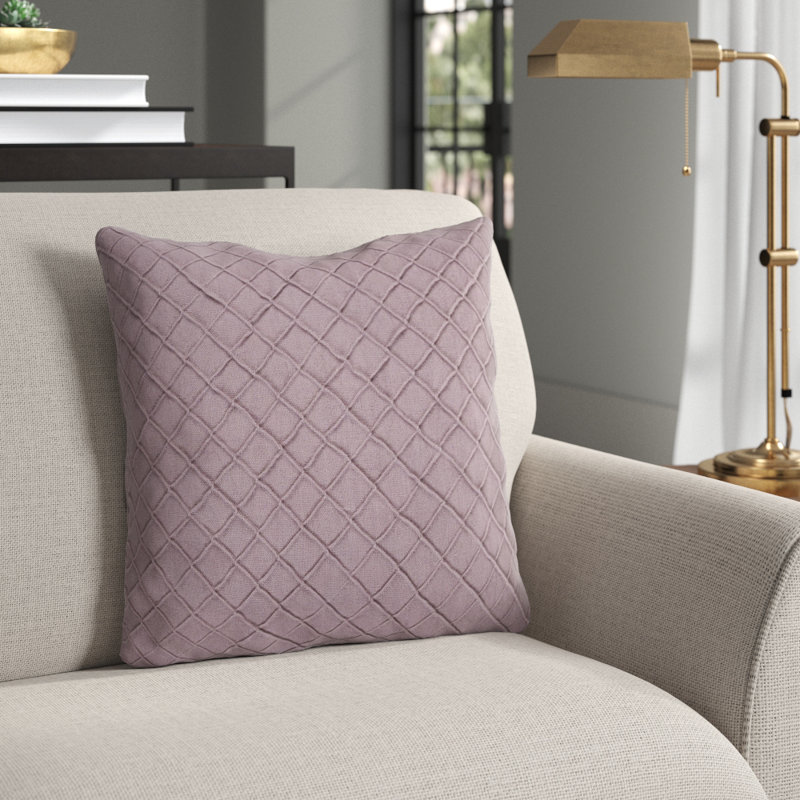 Pinnacle Geometric Throw Pillow, 20" x 20", Mauve, Down