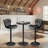 3 Piece Height-adjustable Pub Table And Leathered Pedestal Bar Stool Dining Set-1632274479