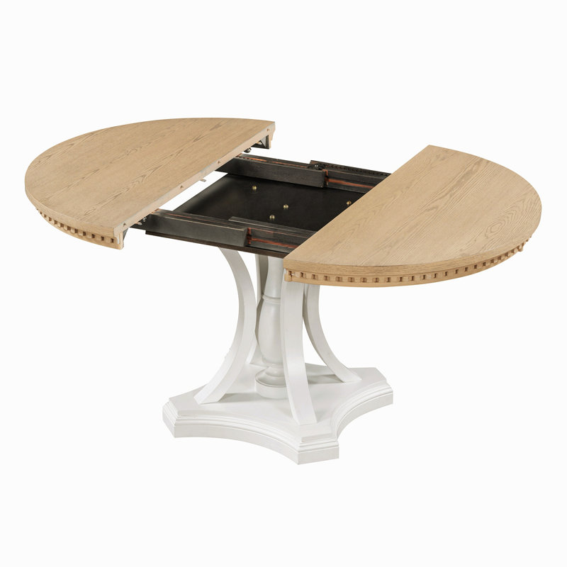 Bowlds Retro 5-piece Dining Set Extendable Round Table and 4 Chairs,Round Table Top with Leaf,dining table set,dining room set