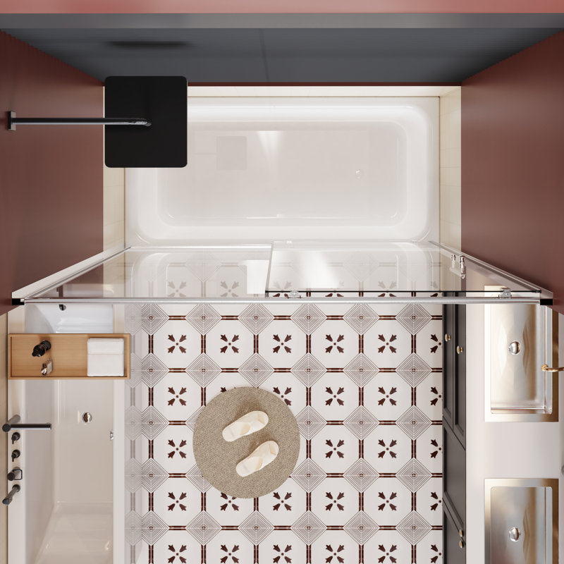 Single Sliding Bathtub Shower Door, 60 In W X 62 H, Clear Tempered Glass, Aluminum Alloy Frame, Zinc Wheels, Smooth And Quiet Motion, Reversible Setup Option Width Height 1/5 Inch Thick Finish,