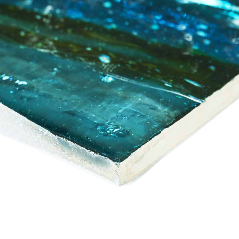 Komorebi Brick Metallic 2X12 Subway Look Polished Glass Tile, Juneau Spring