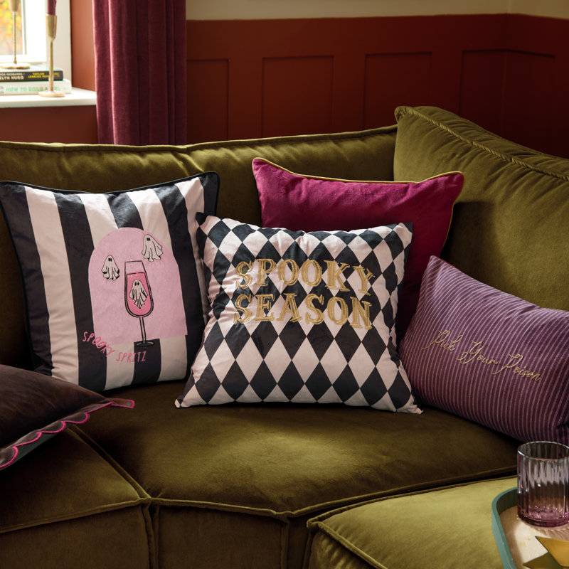 Pick Your Poison Velvet Halloween Cushion Cover