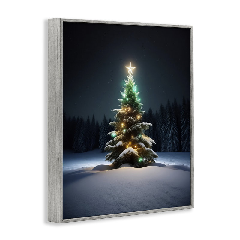 «Clear Night Snowy Tree», estampe numérique par Alina Georgescu, Estampe numérique Farmhouse, H 14 po x l 11 po